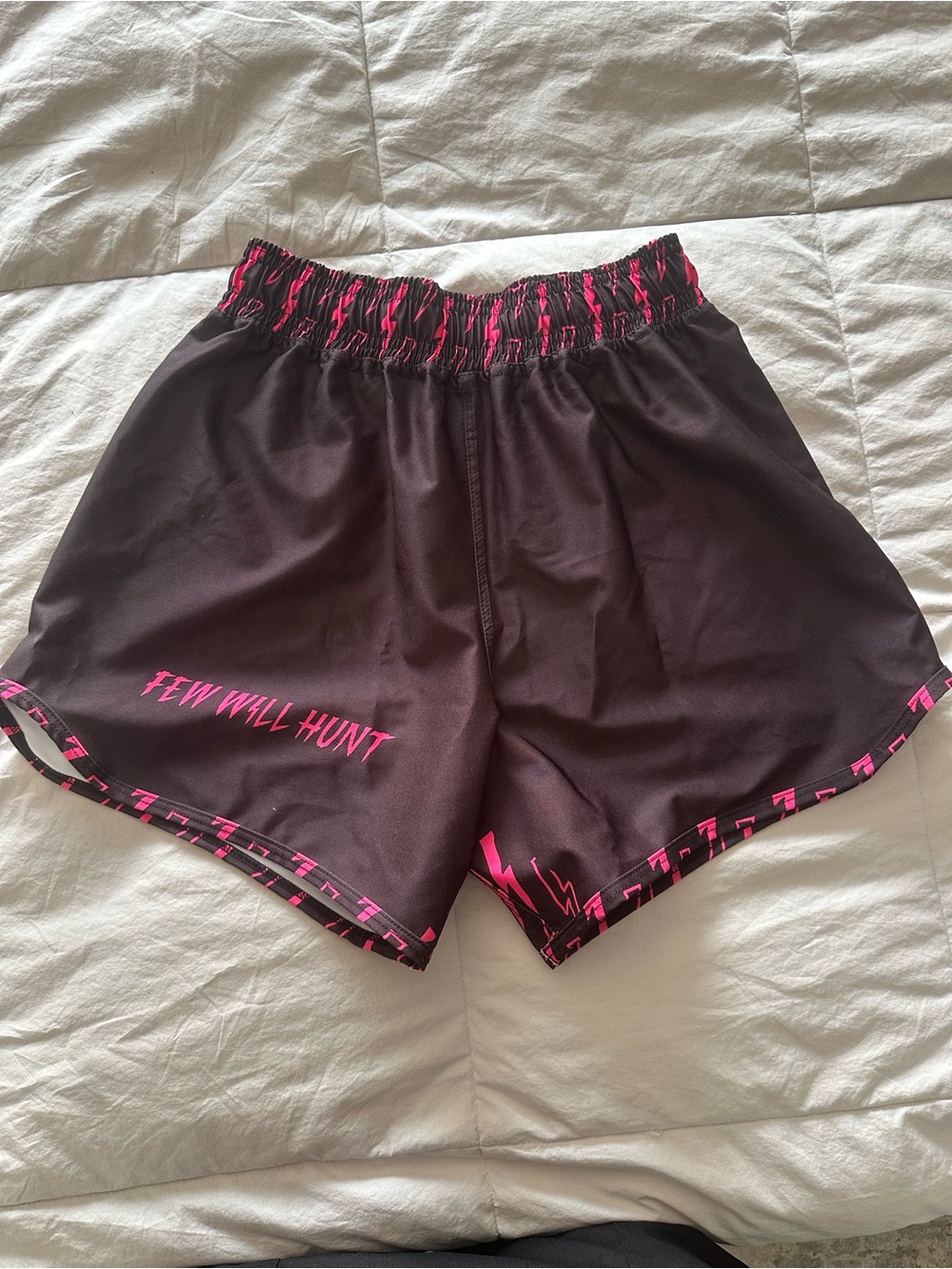Black Athletic Shorts with Hot Pink Accents for Women